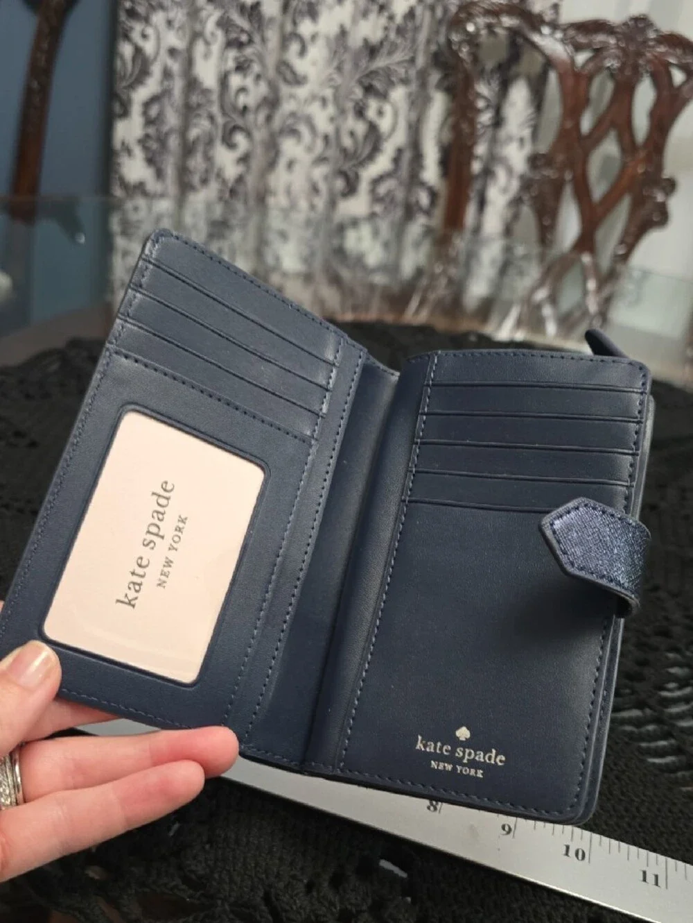 kate spade New York Glitter Wallet Silver